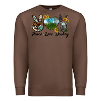 Chestnut Peace Love Donkey Head Premium Sweatshirt - LillyAllenDesigns