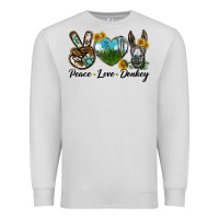 Dove Grey Peace Love Donkey Head Premium Sweatshirt - LillyAllenDesigns