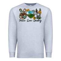 Heather Grey Peace Love Donkey Head Premium Sweatshirt - LillyAllenDesigns