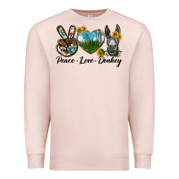 Pale Pink Peace Love Donkey Head Premium Sweatshirt - LillyAllenDesigns