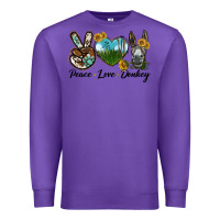 Purple Peace Love Donkey Head Premium Sweatshirt - LillyAllenDesigns