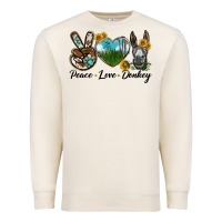 Sandshell Peace Love Donkey Head Premium Sweatshirt - LillyAllenDesigns