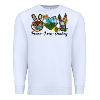 White Peace Love Donkey Head Premium Sweatshirt - LillyAllenDesigns