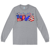 Heather Grey love 4th of july Long Sleeve Tee - Zillion Design Studio