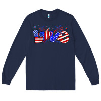 Navy love 4th of july Long Sleeve Tee - Zillion Design Studio