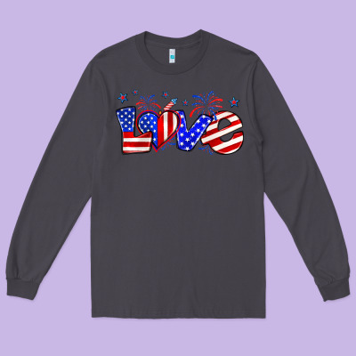 Love 4th Of July Long Sleeve Tee Designed By Zillion Design Studio