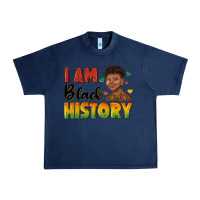 Navy i am black history with afro black boy Urban Heavy Tee - texasbilliewilder