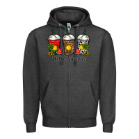 Charcoal Heather hello summer Zipper Hoodie - CowhideDigitalArt