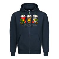 Navy hello summer Zipper Hoodie - CowhideDigitalArt