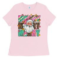 Bubblegum Pink merry merry merry Ladies Tee - AdoDesignShop