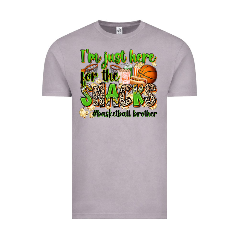 Im Just Here For The Snacks Basketball Brother Vintage Tee by Zillion Design Studio | Teevron