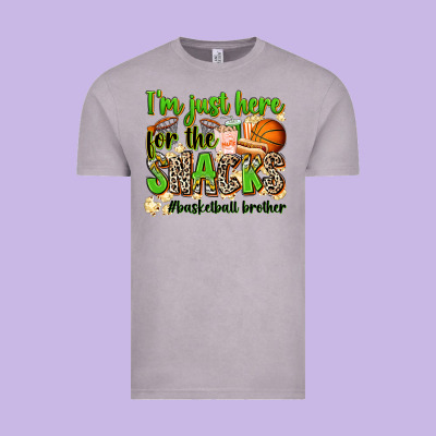 Im Just Here For The Snacks Basketball Brother Vintage Tee Designed By Zillion Design Studio
