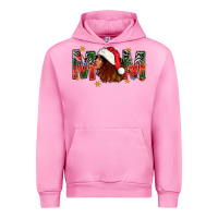 Fuchsia Pink Western Mom With Woman In Santa Hat Urban Hoodie - BundleAndBundleShop