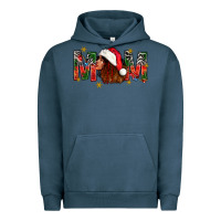 Pigment Midnight Navy Western Mom With Woman In Santa Hat Urban Hoodie - BundleAndBundleShop