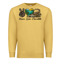Antique Gold Peace Love Crocodile Premium Sweatshirt - LillyAllenDesigns