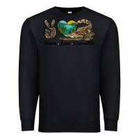 Black Peace Love Crocodile Premium Sweatshirt - LillyAllenDesigns