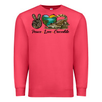 Cardinal Peace Love Crocodile Premium Sweatshirt - LillyAllenDesigns