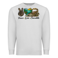 Dove Grey Peace Love Crocodile Premium Sweatshirt - LillyAllenDesigns