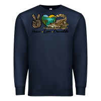 Navy Peace Love Crocodile Premium Sweatshirt - LillyAllenDesigns