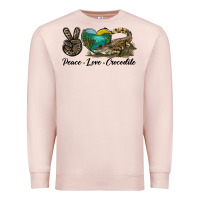 Pale Pink Peace Love Crocodile Premium Sweatshirt - LillyAllenDesigns