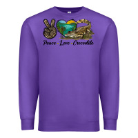 Purple Peace Love Crocodile Premium Sweatshirt - LillyAllenDesigns