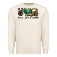 Sandshell Peace Love Crocodile Premium Sweatshirt - LillyAllenDesigns
