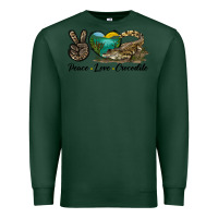 Sports Green Peace Love Crocodile Premium Sweatshirt - LillyAllenDesigns