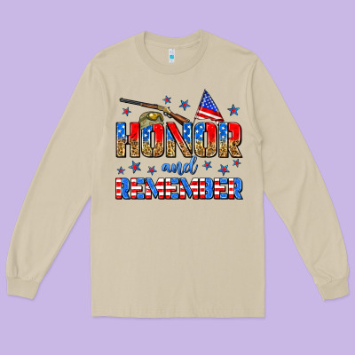 Honor And Remember Long Sleeve Tee Designed By Zillion Design Studio