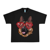 Black German shepherd with love glasses Urban Heavy Tee - RanaPortraitStore