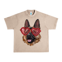 French Oak German shepherd with love glasses Urban Heavy Tee - RanaPortraitStore