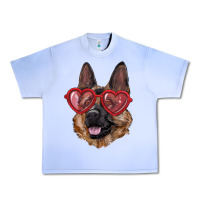 Grape Ice German shepherd with love glasses Urban Heavy Tee - RanaPortraitStore
