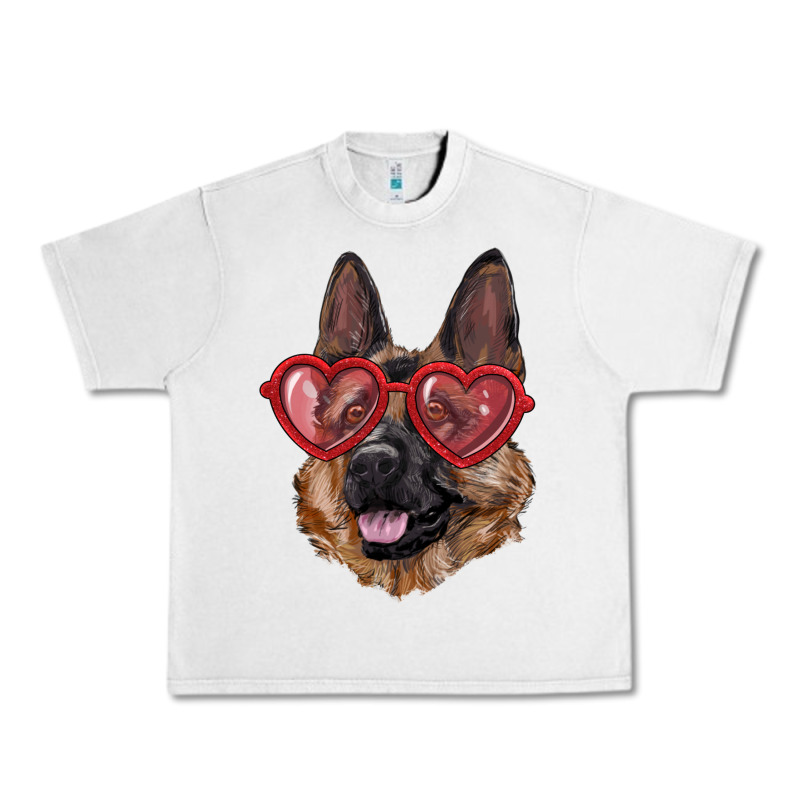 German Shepherd With Love Glasses Urban Heavy Tee by RanaPortraitStore | Teevron