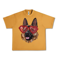 Peanut Butter German shepherd with love glasses Urban Heavy Tee - RanaPortraitStore