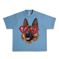 Pebble Blue German shepherd with love glasses Urban Heavy Tee - RanaPortraitStore