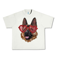 Pistachio German shepherd with love glasses Urban Heavy Tee - RanaPortraitStore