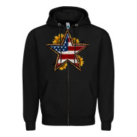 Black western 4th of july star Zipper Hoodie - HRA Design Shop