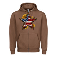 Chestnut western 4th of july star Zipper Hoodie - HRA Design Shop