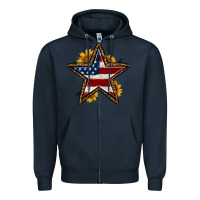 Navy western 4th of july star Zipper Hoodie - HRA Design Shop