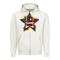 Oatmeal Heather western 4th of july star Zipper Hoodie - HRA Design Shop