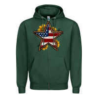 Sports Green western 4th of july star Zipper Hoodie - HRA Design Shop