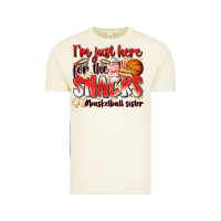 Im Just Here For The Snacks Basketball Sister Vintage Tee | Teevron