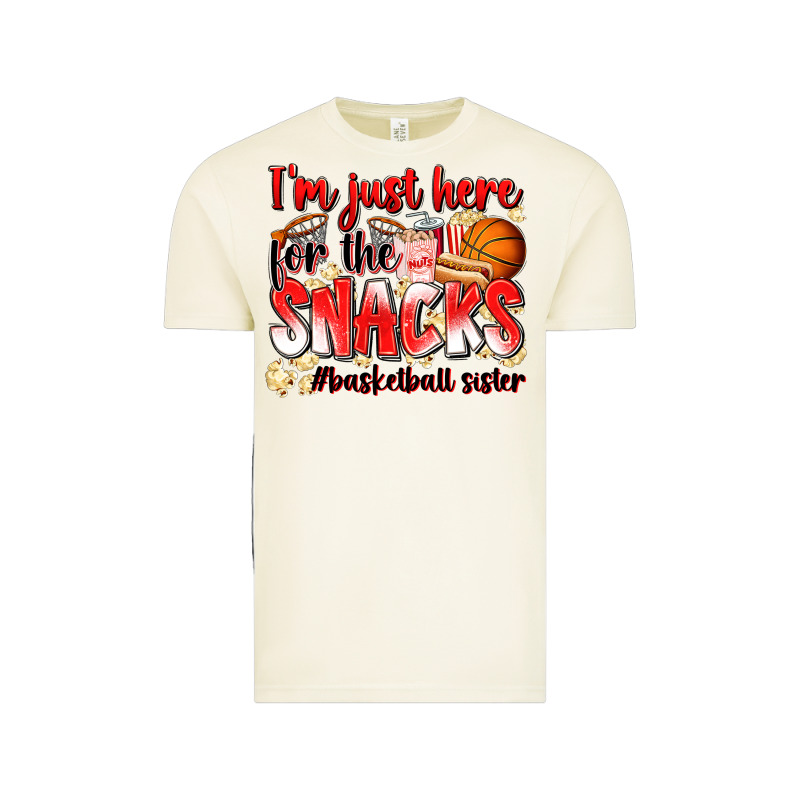Im Just Here For The Snacks Basketball Sister Vintage Tee by Zillion Design Studio | Teevron