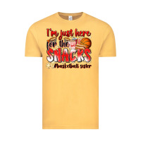 Vintage Mustard im just here for the snacks basketball sister Vintage Tee - Zillion Design Studio
