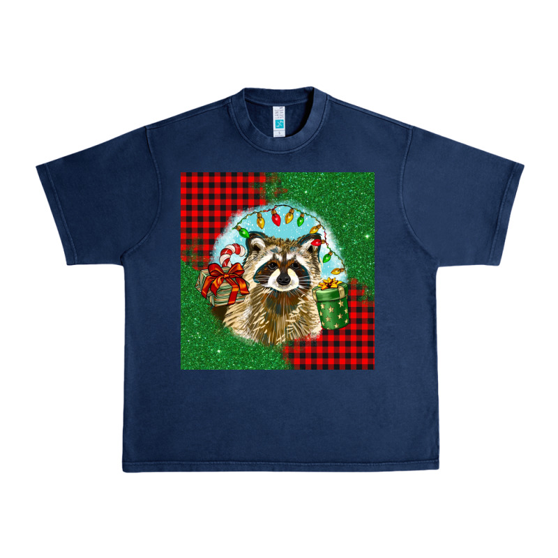 Christmas Raccoon Urban Heavy Tee by BarkalooDesign | Teevron