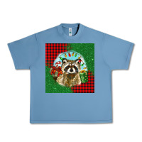 Pebble Blue christmas raccoon Urban Heavy Tee - BarkalooDesign