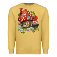 Antique Gold welcome gnome ladybug Premium Sweatshirt - BarkalooDesign
