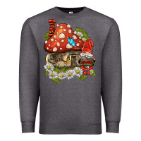 Charcoal Heather welcome gnome ladybug Premium Sweatshirt - BarkalooDesign