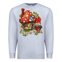 Heather Grey welcome gnome ladybug Premium Sweatshirt - BarkalooDesign