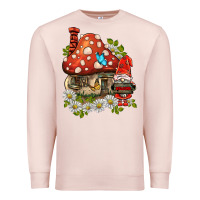Pale Pink welcome gnome ladybug Premium Sweatshirt - BarkalooDesign