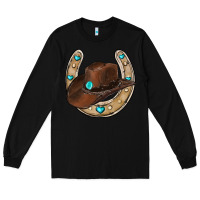 Black horseshoe cowboy hat Long Sleeve Tee - RanaPortraitStore